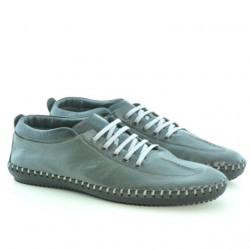 Men loafers, moccasins 864 gray+black
