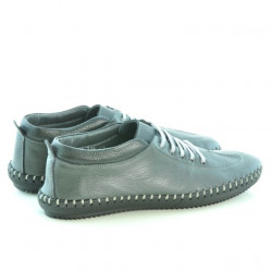 Men loafers, moccasins 864 gray+black