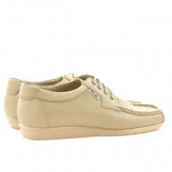 Men loafers, moccasins 818p beige perforat