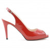Women sandals 1250 patent red satinat
