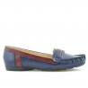 Women loafers, moccasins 619 indigo+burgundy