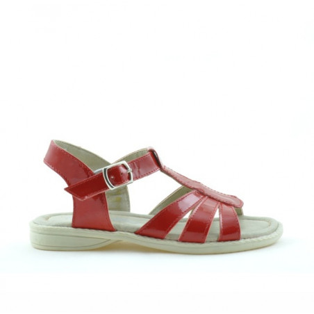 Small children sandals 53c patent red satinat