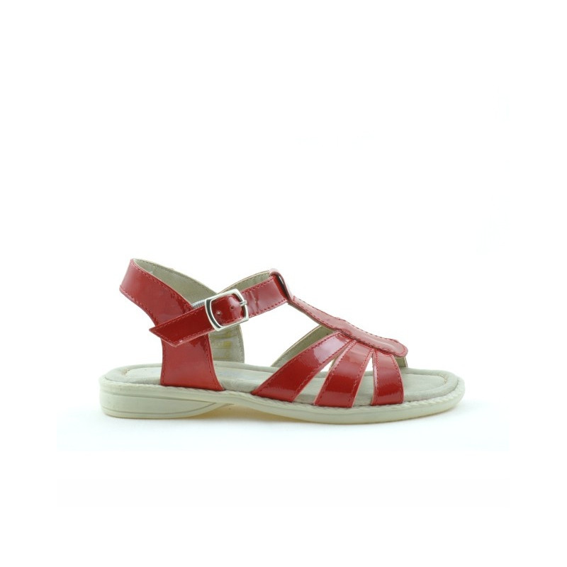 Small children sandals 53c patent red satinat