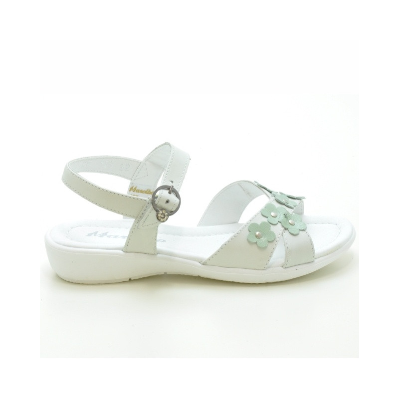 Children sandals 523 white+lime