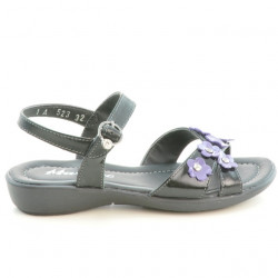 Children sandals 523 patent black+purple