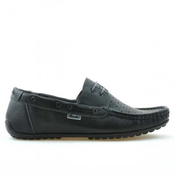 Men loafers, moccasins 778p black perforat