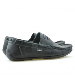 Men loafers, moccasins 778p black perforat
