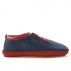 Men loafers, moccasins 864 indigo+red