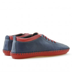 Men loafers, moccasins 864 indigo+red