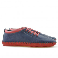 Men loafers, moccasins 864 indigo+red