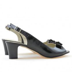 Women sandals 1251m patent black satinat