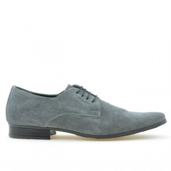 Men stylish, elegant shoes 786 gray velour