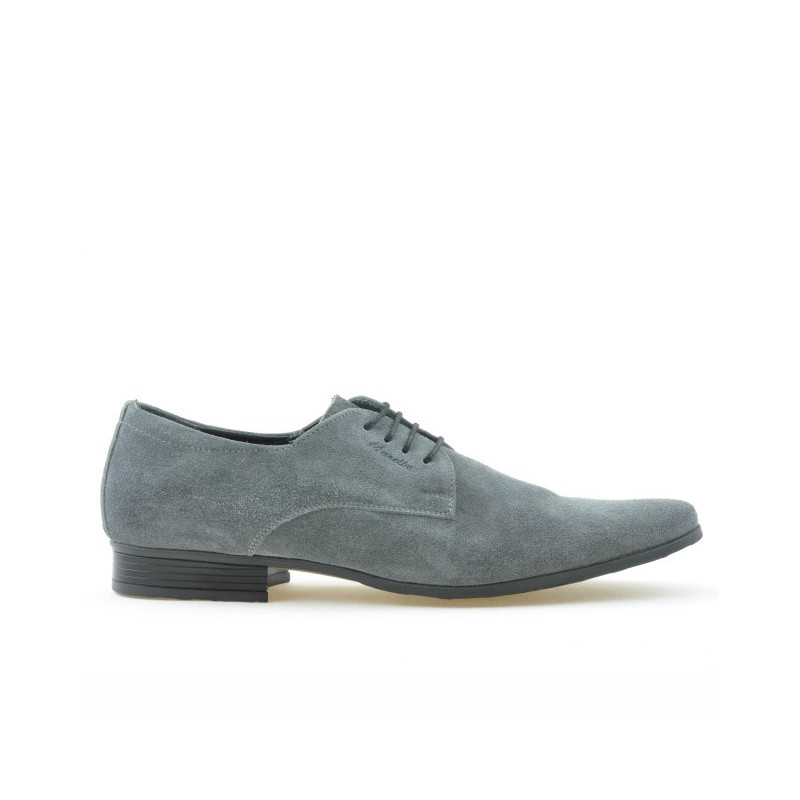 Men stylish, elegant shoes 786 gray velour