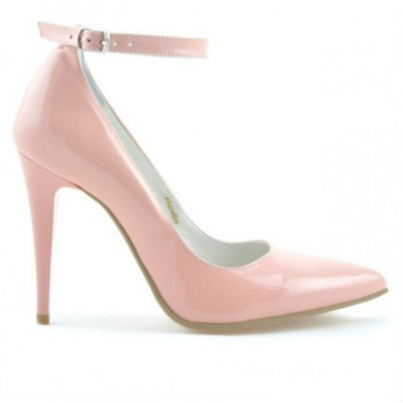 Women stylish, elegant shoes 1247 patent pink