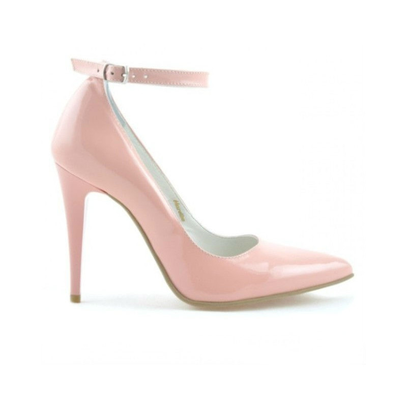 Women stylish, elegant shoes 1247 patent pink