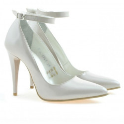 Women stylish, elegant shoes 1247 patent beige pearl