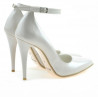 Women stylish, elegant shoes 1247 patent beige pearl