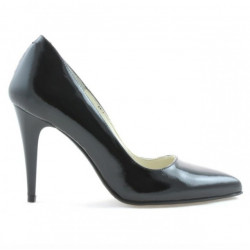Women stylish, elegant shoes 1246 patent black satinat