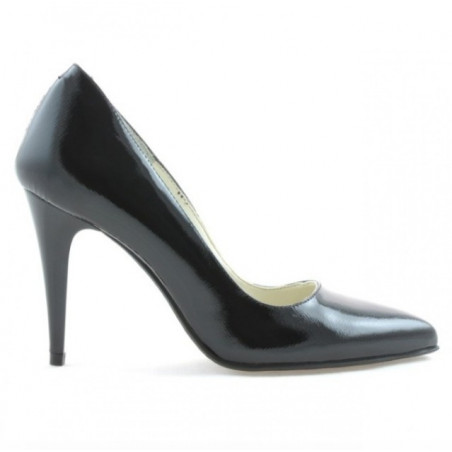 Women stylish, elegant shoes 1246 patent black satinat
