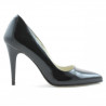 Women stylish, elegant shoes 1246 patent black satinat