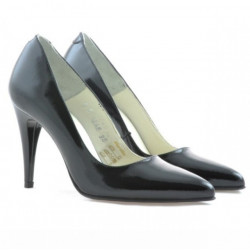 Women stylish, elegant shoes 1246 patent black satinat
