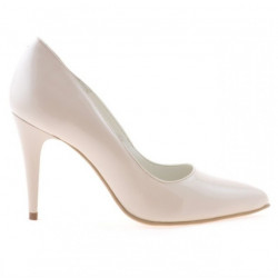 Women stylish, elegant shoes 1246 patent ivory