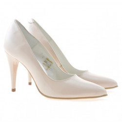 Women stylish, elegant shoes 1246 patent ivory