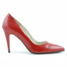 Women stylish, elegant shoes 1246 patent red satinat