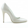 Women stylish, elegant shoes 1241 patent ivory