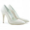 Women stylish, elegant shoes 1241 patent ivory