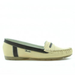 Women loafers, moccasins 619 beige+cafe