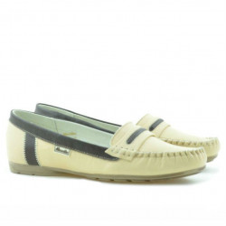 Women loafers, moccasins 619 beige+cafe
