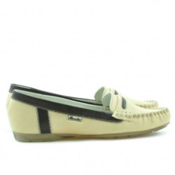 Women loafers, moccasins 619 beige+cafe