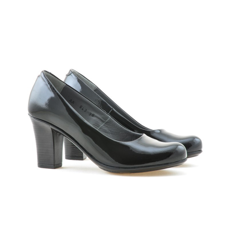 Women stylish, elegant, casual shoes 643 patent black 