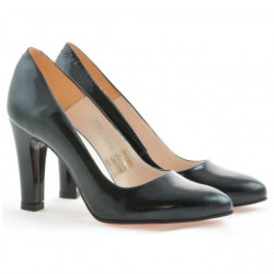 Women stylish, elegant shoes 1243 patent black satinat