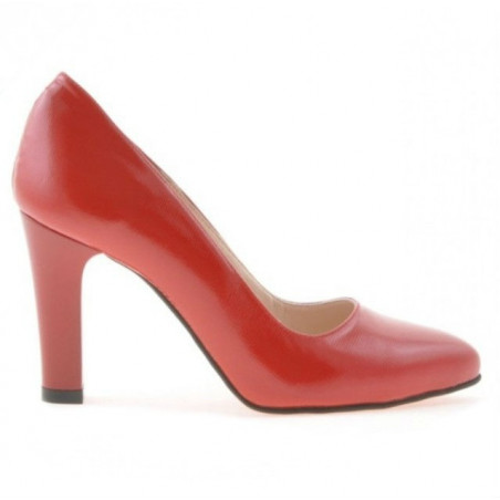 Women stylish, elegant shoes 1243 patent red satinat