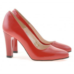 Women stylish, elegant shoes 1243 patent red satinat