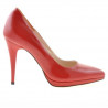 Women stylish, elegant shoes 1244 patent red satinat