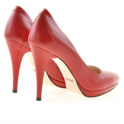 Women stylish, elegant shoes 1244 patent red satinat