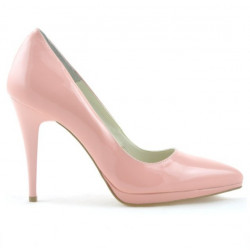 Women stylish, elegant shoes 1244 patent pink