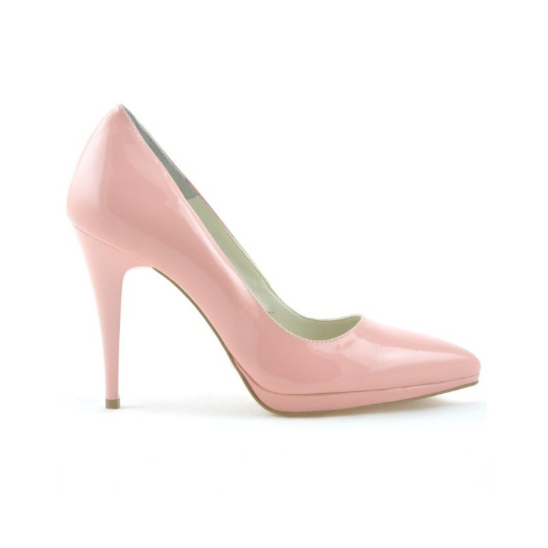 Women stylish, elegant shoes 1244 patent pink