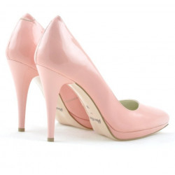 Women stylish, elegant shoes 1244 patent pink