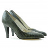 Women stylish, elegant shoes 1234 croco green