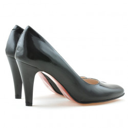 Women stylish, elegant shoes 1234 patent black satinat