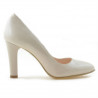Women stylish, elegant shoes 1243 patent ivory