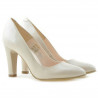 Women stylish, elegant shoes 1243 patent ivory
