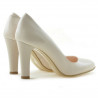 Women stylish, elegant shoes 1243 patent ivory