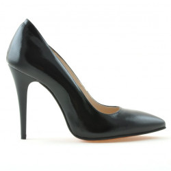 Women stylish, elegant shoes 1241 patent black satinat