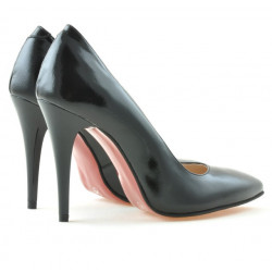 Women stylish, elegant shoes 1241 patent black satinat