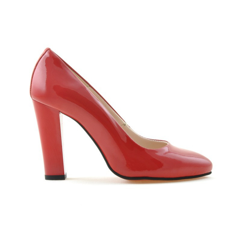 Women stylish, elegant shoes 1214 patent red